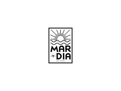 'Mar y Dia' logo adobe illustrator brand branding clean design flat icon illustration illustrator logo mar minimal ocean oceano sea sol sun type vector