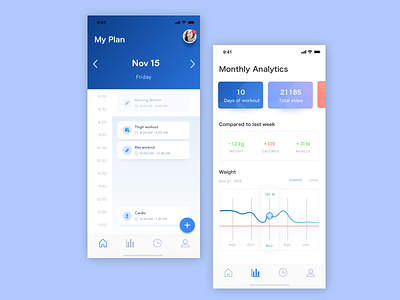 Fitness app design analytics app calendar app chart fitness app health app ui ux