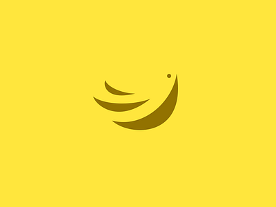 Banana Bird banana bird deiv fruit logo minimalism negative shadows wings yellow
