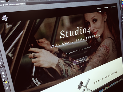 Studio4 Web Main Page deiv design girl hammer header main studio studio4 tattoo web design website