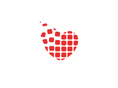 Heart deiv grid heart logo mark rounded corners