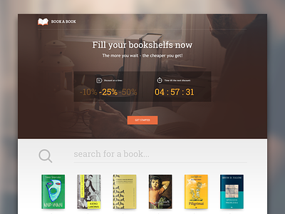 Landing page for a book auction