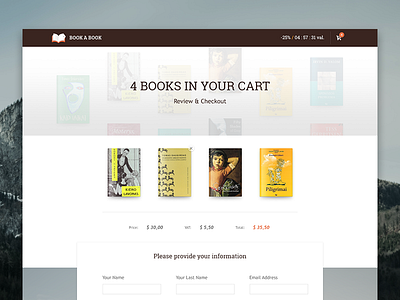 Checkout books cart checkout deiv discounts footer header heading newsletter price studio4 web