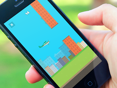 Tappy Fappy Flappy or whatever buildings city flappy game ios iphone mockup plane tappy