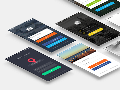 [PSD] 7 App Sign In Screens apps buttons deiv download free ios7 login psd sign in ui