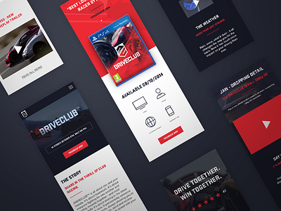 Mobile Friendly Layout cars deiv driveclub game icons landing mobile playstation ps4 racing responsive web design