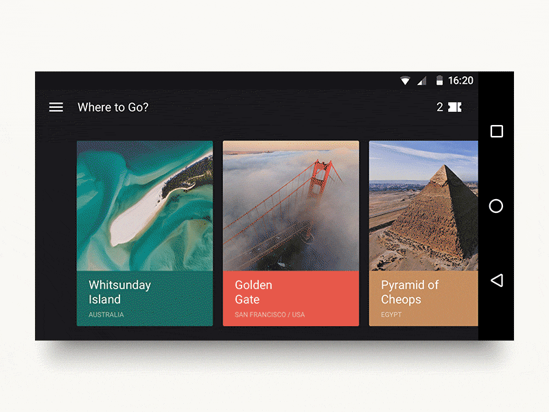AirPano Cards Navigation airpano android cards deiv feed locations lollipop material design panorama places tickets travel
