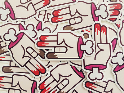 Strawberry Jam & Hot Chocolate blood bone deiv fingers hand shit shocker stickermule stickers
