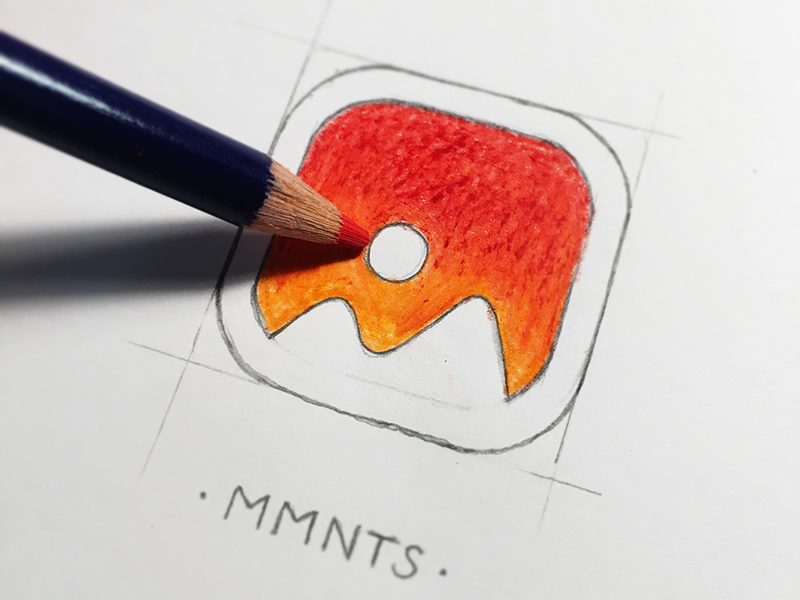 MMNTS App Icon sketch pictures mountains gallery photos iphone ipad deiv app icon icon app moments