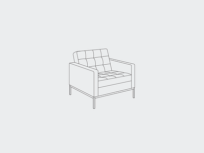 No 2 armchair chair deiv florence furniture hairline icon illustration interior lounge outline