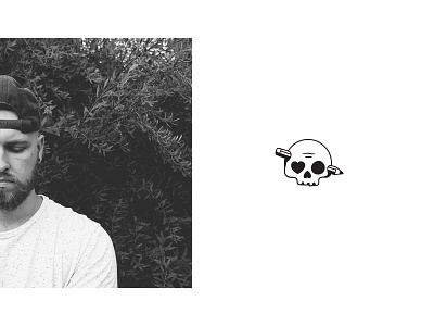 Me black cover icon logo myself pencil portfolio skull web