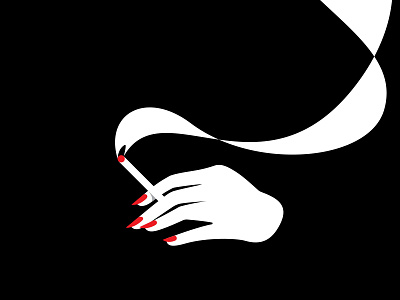 If it fits - it kills black cigarette graphic hand illustration nains smokes woman