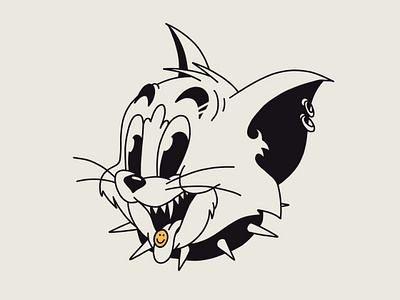 tom n jerry without jerry black character jewelery lsd punk tattoo