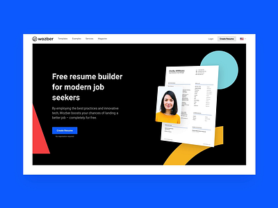 Wozber home builder cv template design landing page resume cv startup template web design wozber