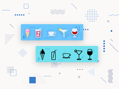 Drinks and Amenities Icons banner dm drinks icon iconography ui