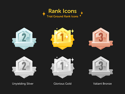 Rank Icons bronze gold grade icon rank silver