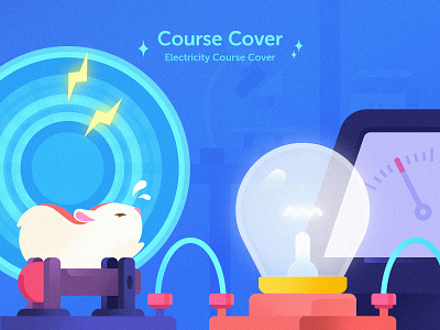 Electricitycoursecover bulb education app electricity experiment hamster illustration physics