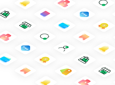 Icons for a reading app design icon
