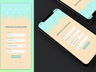 Daily UI - Day 01 Signup app ui
