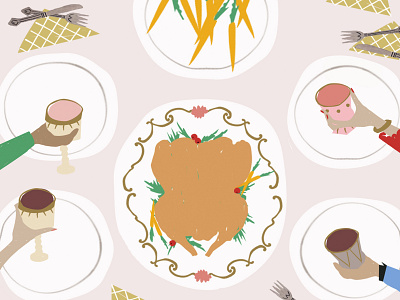 Thanksgiving Table dinner dinner table holidays illustration thanksgiving thanksgiving day