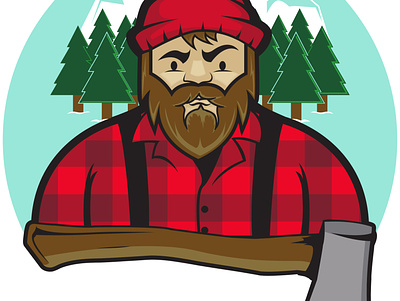 Lumberjack Illustration axe axe illustration flannel forest forest illustration lumberjack lumberjack illustration lumberjacks mascot mountain mountain man portland vector