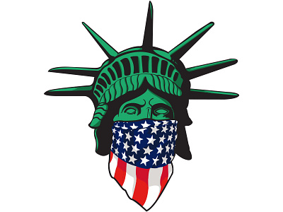 Statue Of Liberty USA american flag apparel bandana freedom lady liberty land of the free liberty statue of liberty sticker t shirt illustration united states of america usa