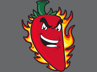 Red Hot Chili Pepper branding cartoon cartoon faces cartoon mascot chili fire flames icon mascot pepper