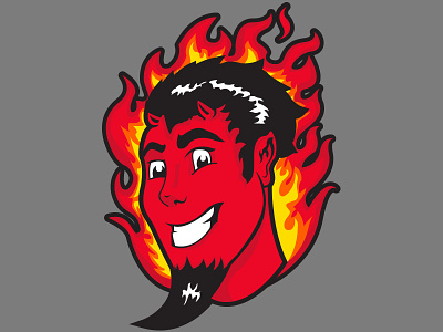 Handsome Devil cartoon mascot devil devil illustration fire flames handsome devil horns logo mascot sports logo sports mascot