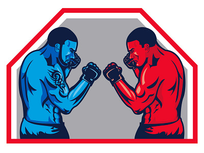 MMA Fighter Faceoff boxing fight vector fighters fighting illustration martial arts illustration mixed martial arts mma sports illustration ufc