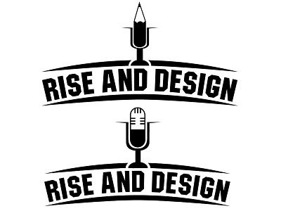 Rise And Design Podcast logo work in progress brand branding corporate branding corporate identity logo logomark pencil podcast podcast logo radio