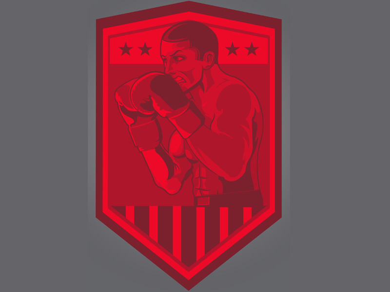 Boxer Illustration vector mma champ stars and stripes shield fighter rocky mike tyson illustration boxing boxer