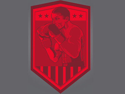 Boxer Illustration boxer boxing champ fighter illustration mike tyson mma rocky shield stars and stripes vector