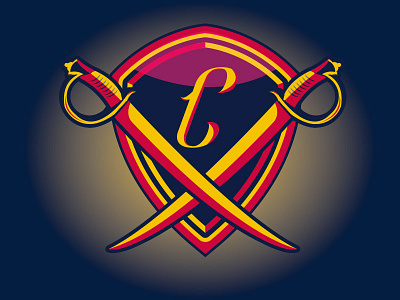 Cavaliers LogoDribbble basketball basketball logo branding cavaliers king james lebron james mascot nba sports branding sports logo swords