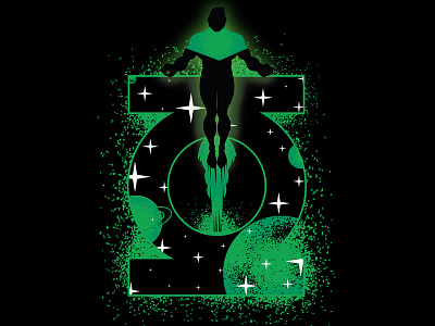 Green Lantern branding comics dc comics green lantern heroes minimalism space illustration stars superhero textures