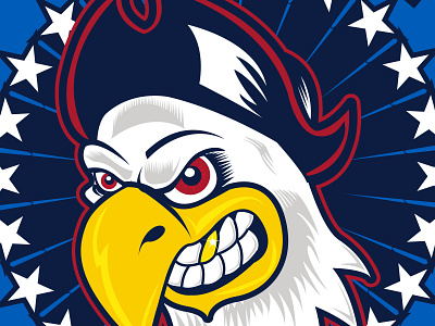 Eagle Patriot bald eagle bird illustration eagle illustration gold tooth mascot patriot sports branding sports mascot stars stars and stripes vector illustration