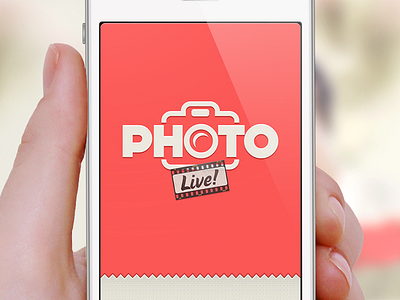 Photolive Main View app banner hand interface iphone iphone5 live photo photolive photoshop red screen soon ui view