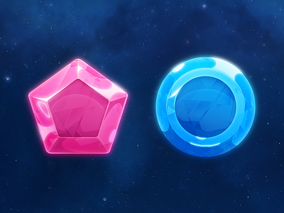 Jewels Space blue galaxy game gems glow jewel pink shape shine space ui vector