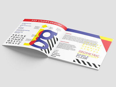 Typeface Brochure brochure geometric indesign layout primary colors print typeface typography
