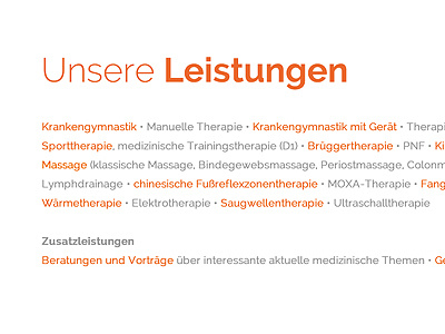 List of services flat physiotherapy services website