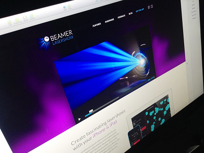 Website for beamerlasershow App app flat ios landingpage lasershow page website