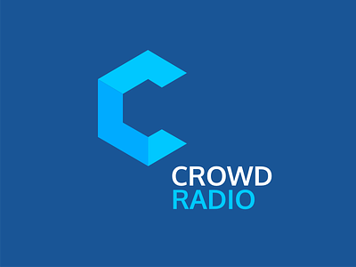 New CrowdRadio logo blue crowd logo radio re-design