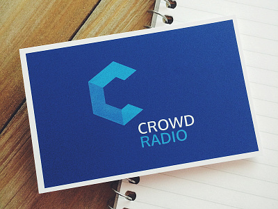 Business card for CROWD RADIO blue business card crowd desgin logo radio