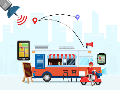 Food Order Tracking design development illustration mockup