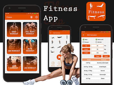 Fitness App android app design development ios mockup responsive