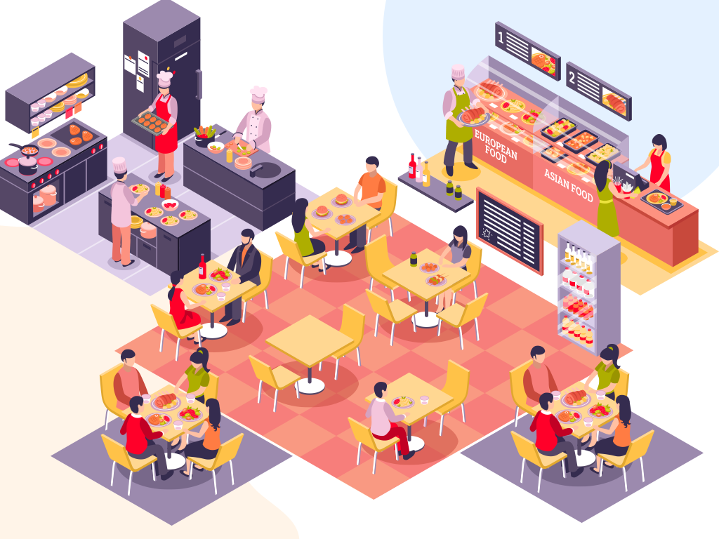 Restarant Illustrator by Sejal Gondaliya on Dribbble