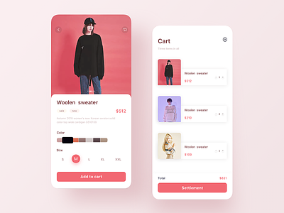 Shopping page app design ui ux 应用