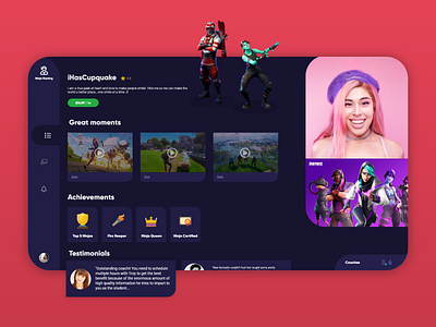 Ninja Gaming Profile Page