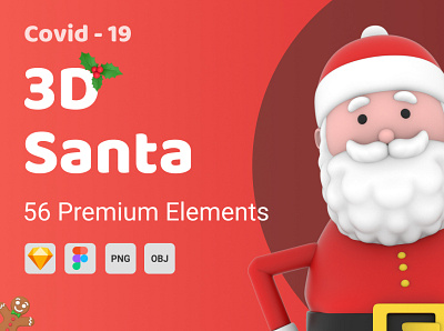 3D Santa Library | Covid19 3d app app design christmas design illustration library mobile santaclaus sketch ui
