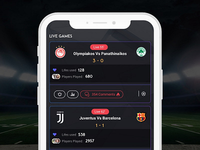 Live Score Application betting football games live score social sports