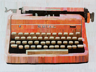 Typewriter collage mixed media typewriter